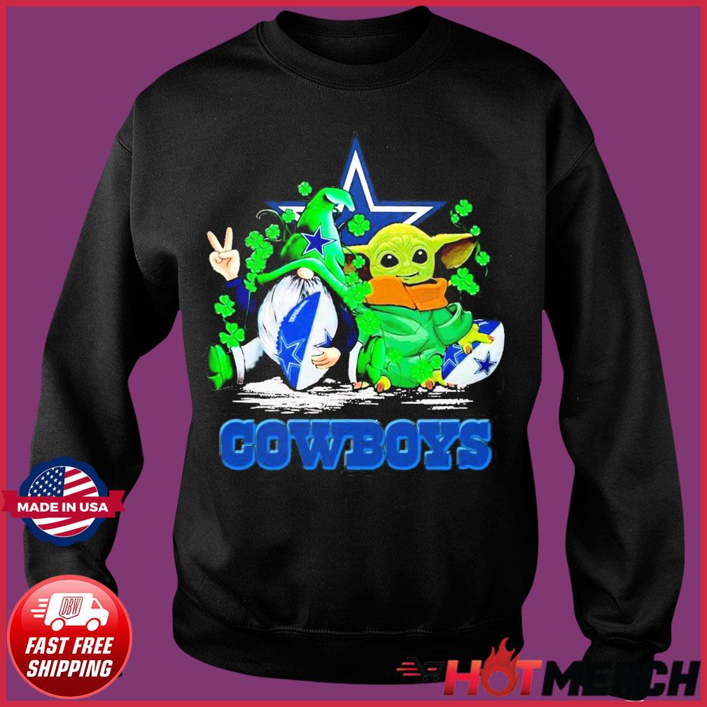 Dallas Cowboys With Gnome And Star Wars Baby Yoda Happy St Patrick's Day  Shirt, hoodie, sweater, long sleeve and tank top