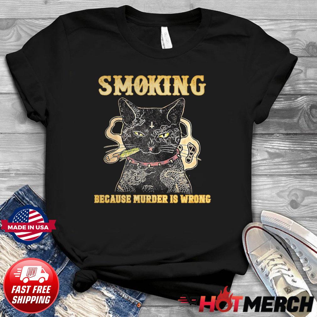 cat smoking shirt