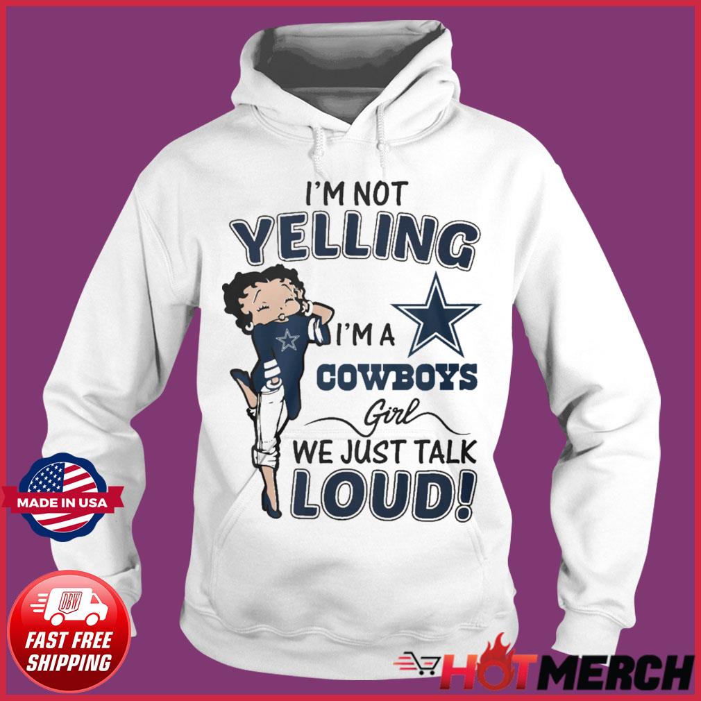 Buy White Betty Boop Dallas Cowboys Shirt For Free Shipping CUSTOM