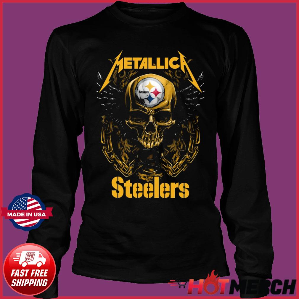 Metallica skull Pittsburgh Steelers s Sweater  Pittsburgh steelers shirts,  Sweaters, Shirts