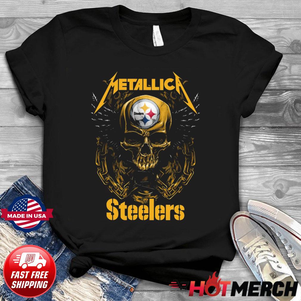 Metallica skull Pittsburgh Steelers s Sweater  Pittsburgh steelers shirts,  Sweaters, Shirts