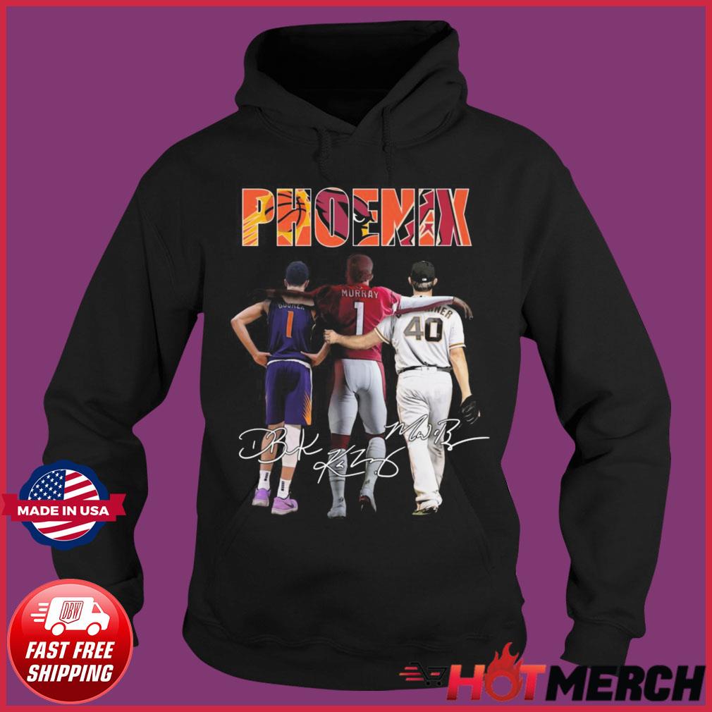 Phoneix Sports Teams With Devin Booker Kyler Murray And Madison Bumgar  Signatures Shirt, hoodie, sweater, long sleeve and tank top