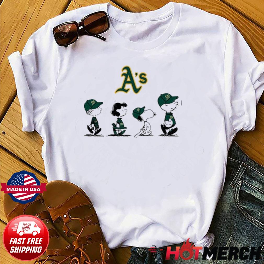 Official The Peanuts Characters Oakland Athletics Baseball Shirt