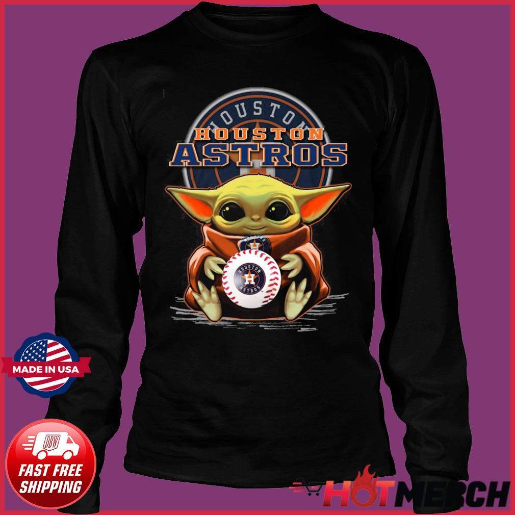 Baby Yoda hug Houston Astros shirt, hoodie, sweater, ladies-tee