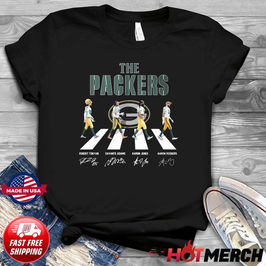 Official The Packers Robert Tonyan Davante Adams Aaron Jones Aaron Rodgers abbey  road signatures shirt, hoodie, sweater, long sleeve and tank top