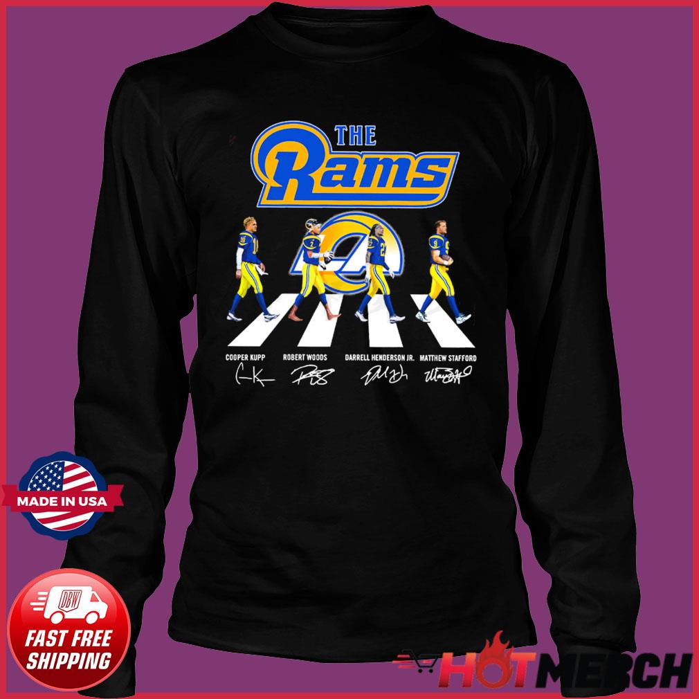 The Rams Cooper Kupp Robert Woods Darrell Henderson Jr And Matthew Stafford  Abbey Road Signatures Shirt, hoodie, sweater, long sleeve and tank top