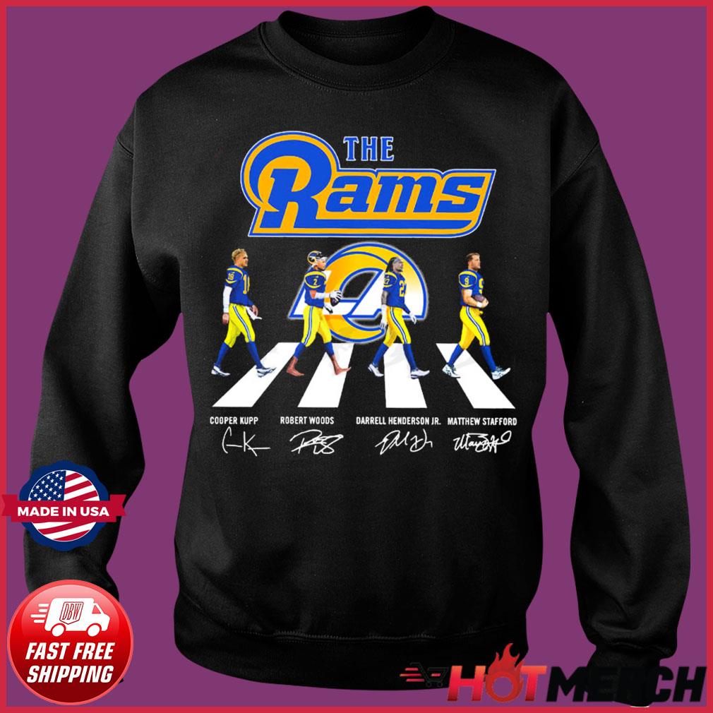 The Rams Cooper Kupp Robert Woods Darrell Henderson Jr And Matthew Stafford  Abbey Road Signatures Shirt, hoodie, sweater, long sleeve and tank top