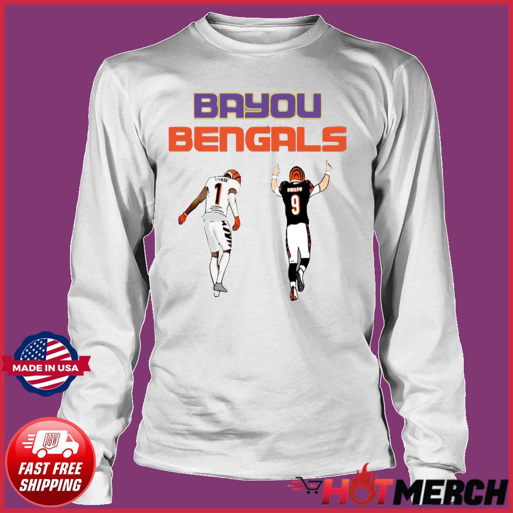 Official Ja'Marr Chase and Joe Burrow Cincinnati Bengals Bayou Bengals shirt,  hoodie, sweater, long sleeve and tank top