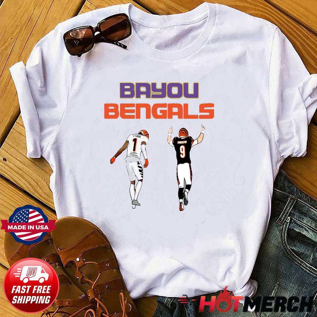 Official Ja'Marr Chase and Joe Burrow Cincinnati Bengals Bayou Bengals  shirt, hoodie, sweater, long sleeve and tank top