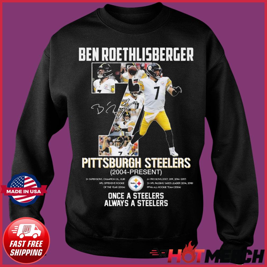 Ben Roethlisberger Pittsburgh Steelers 2004-2021 signatures thank you for  the memories shirt, hoodie, sweater, long sleeve and tank top