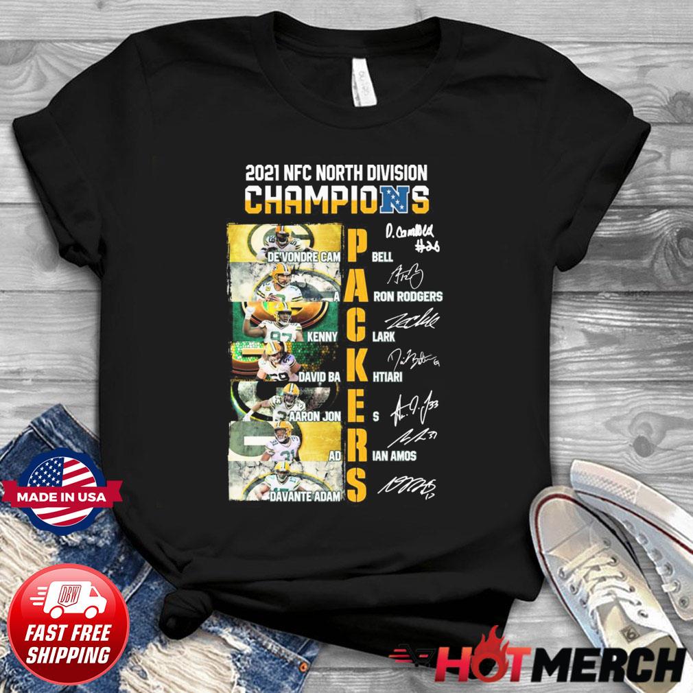 Green bay packers team nfc north division champions 2021 2022 signatures  shirt, hoodie, longsleeve tee, sweater