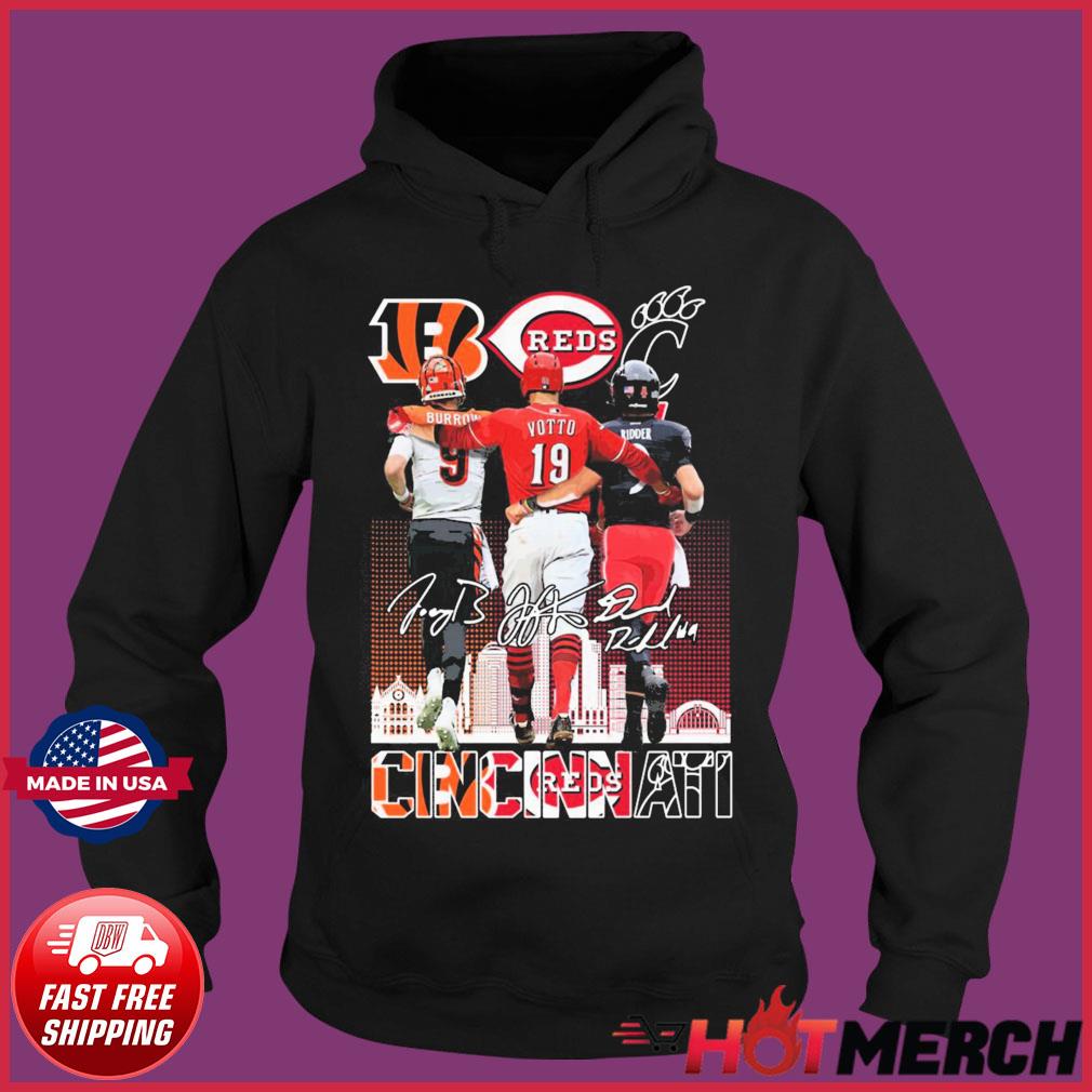 The Cincinnati Sport team Joe Burrow Joey Votto and Desmond Ridder  signatures shirt, hoodie, sweater, long sleeve and tank top