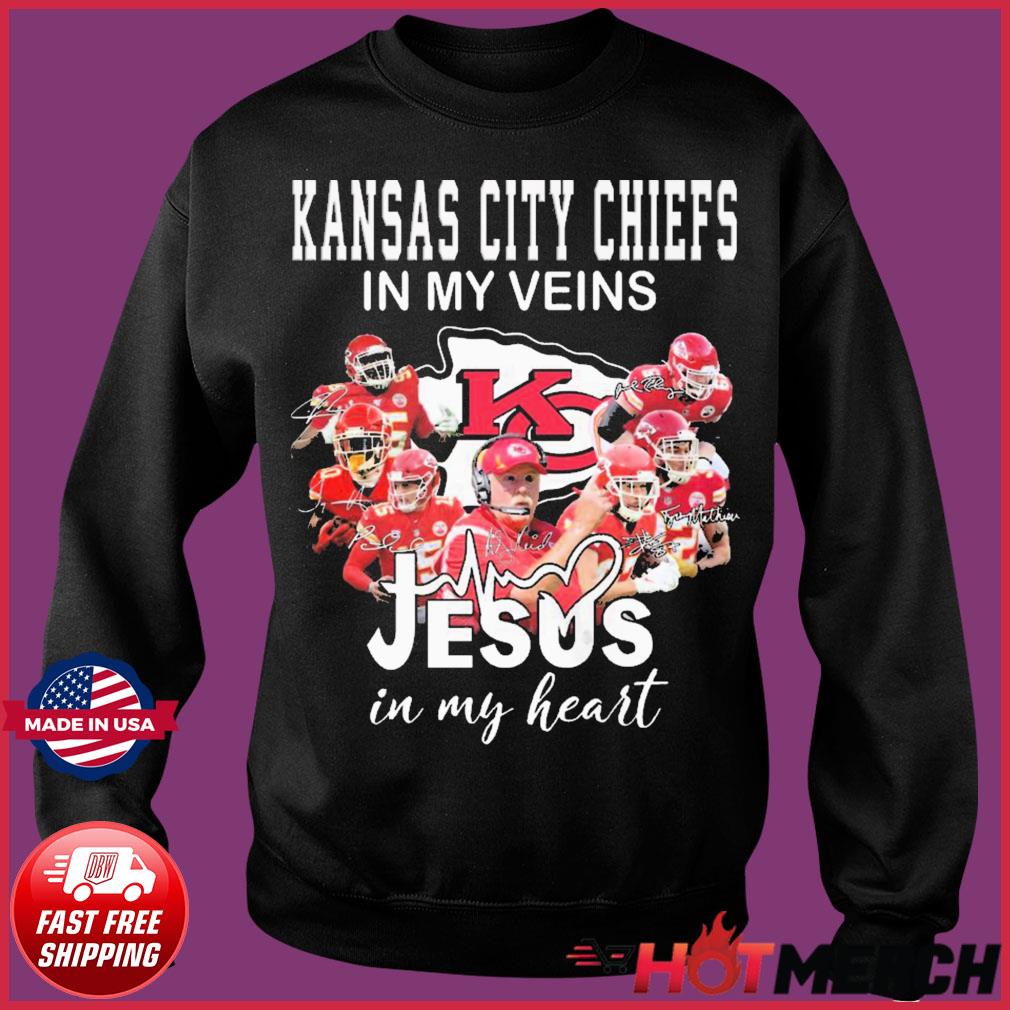 Chiefs in my veins jesus in my heart Kansas City Chiefs tshirt