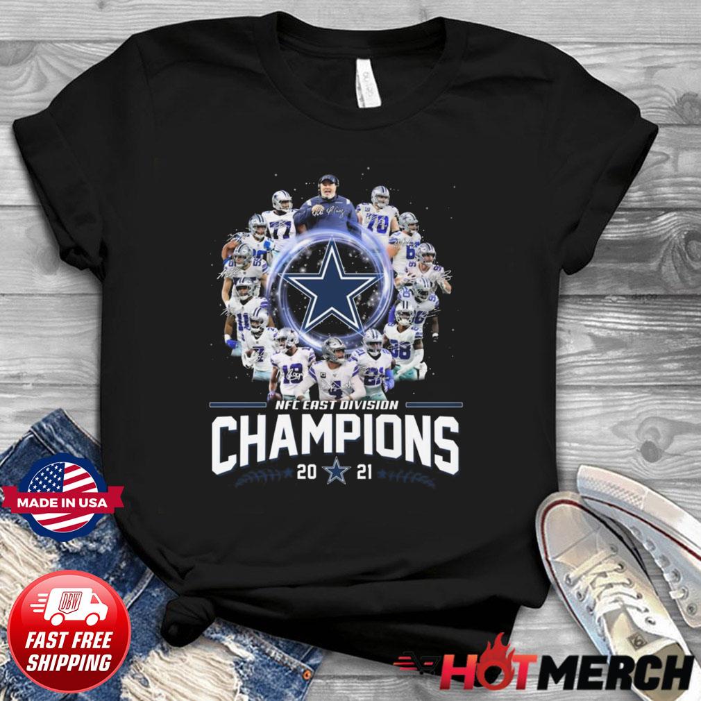 2021 Nfc East Division Champions Dallas Cowboys Signatures T-shirt -  Milotees