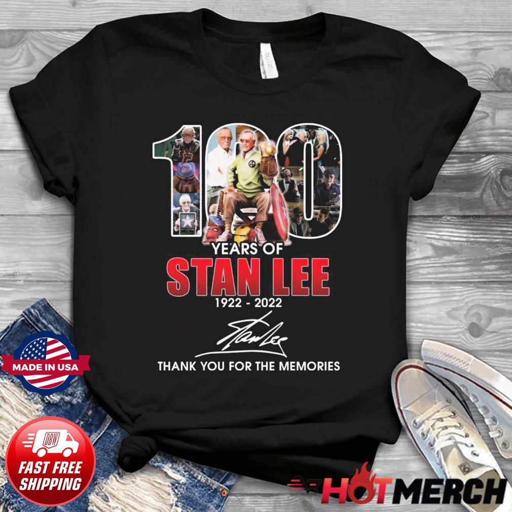 Stan Lee Signing Schedule 2022 Hotmerchpremium - 100 Years Of Stan Lee Marvel Studios 1922 2022 Signature  Thank You For The Memories Shirt - Lexhamclothing News