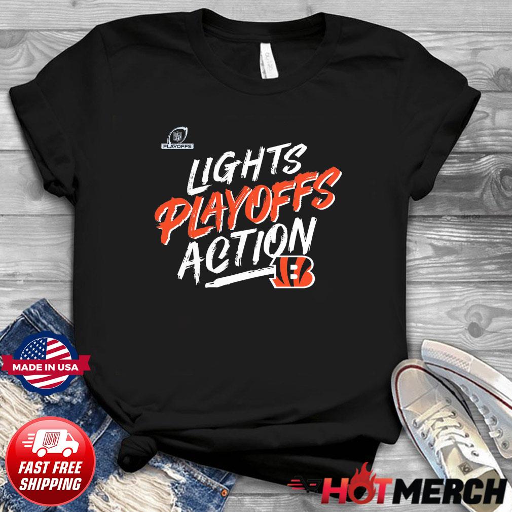 Cincinnati Bengals 2021 Nfl Playoffs Bound Lights Action Unisex T-Shirt -  Teeruto