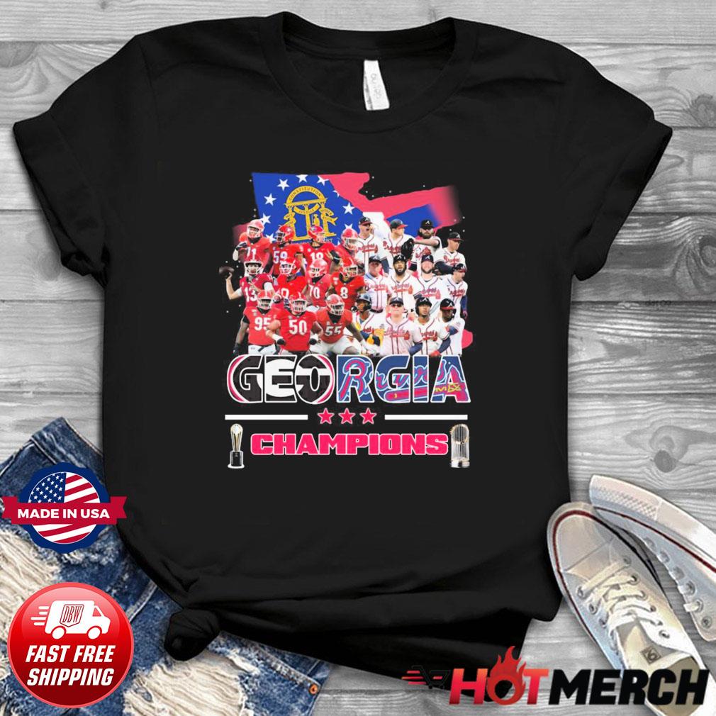 Georgia State With Georgia Bulldogs And Atlanta Braves 2021 Champions Shirt  - Tentenshirts