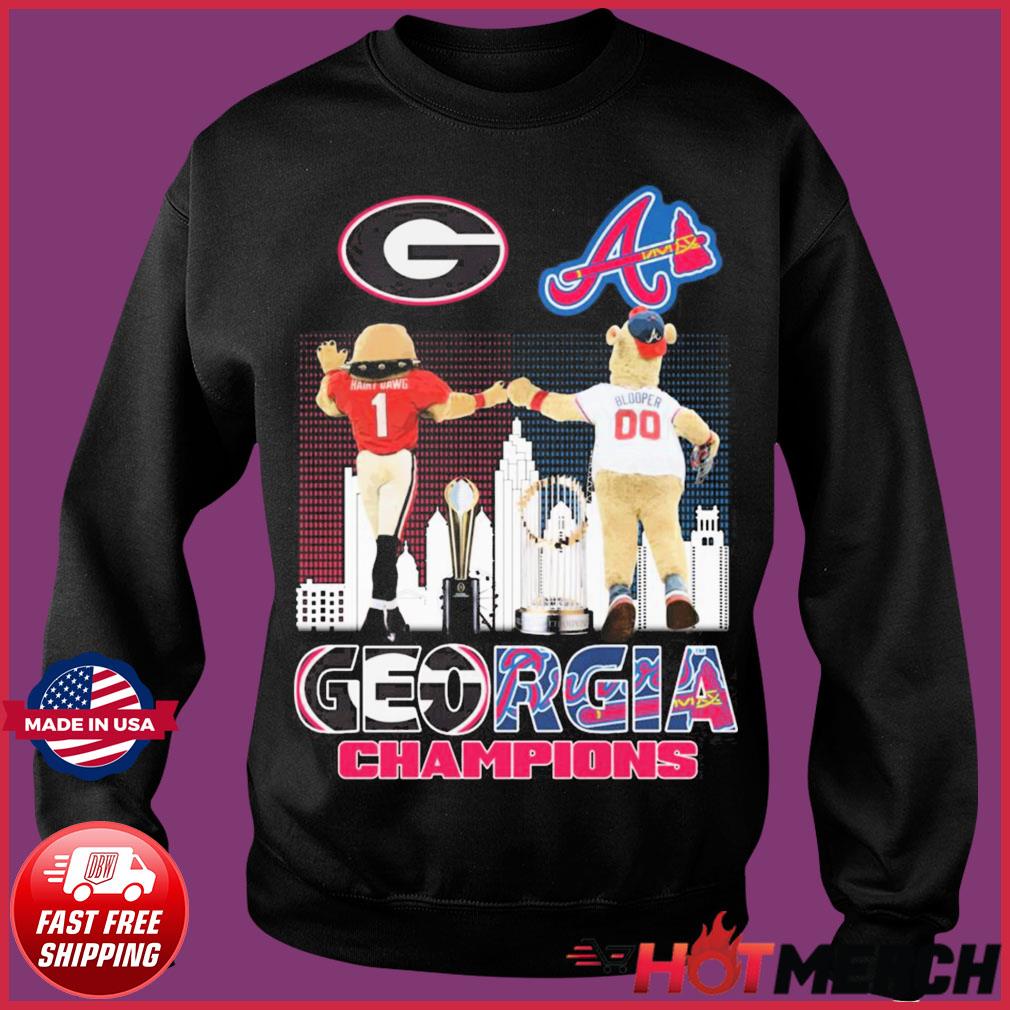 Hairy Dawg Georgia Bulldogs And Blooper Atlanta Braves Of Georgia Champions  Shirt, hoodie, sweater, long sleeve and tank top
