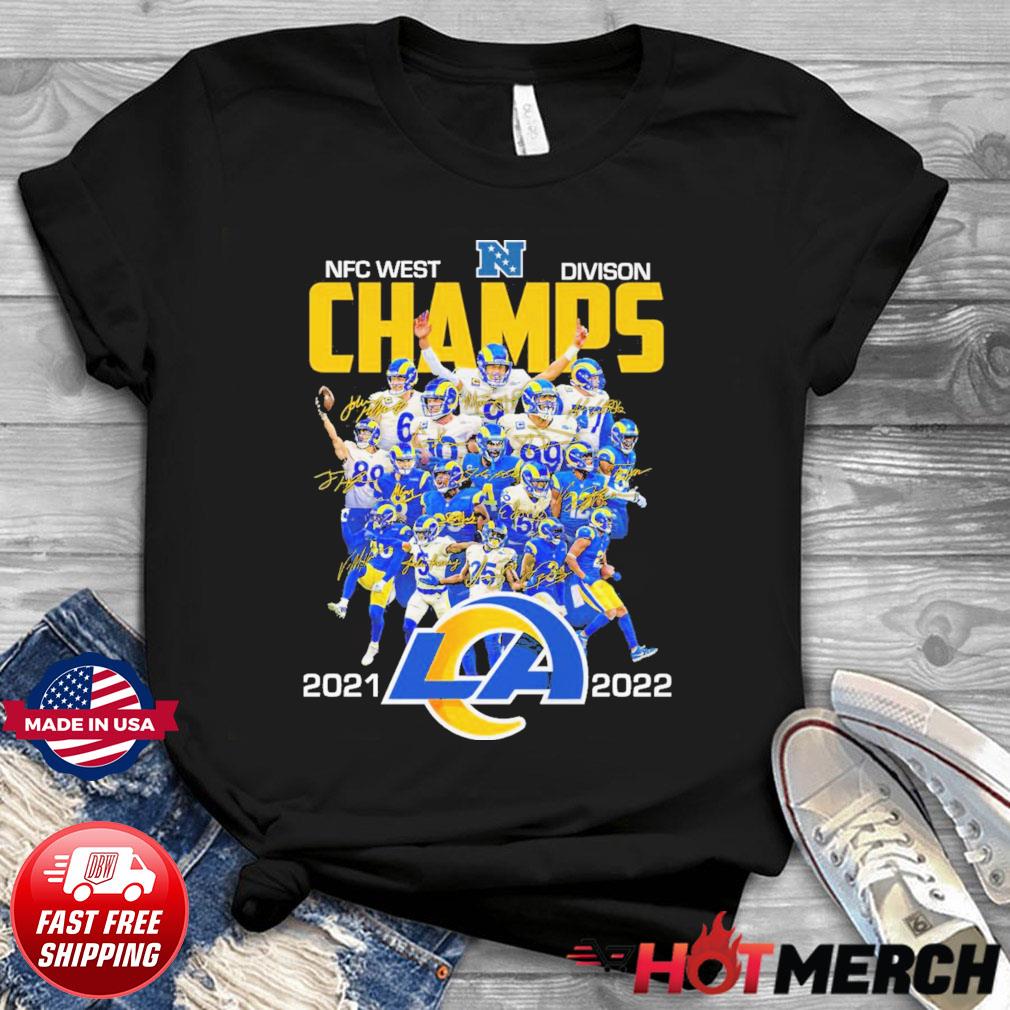 Los Angeles Rams Team NFC West Division Champs 2021 2022 Signatures Shirt -  Tentenshirts