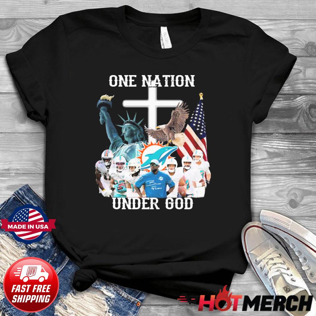 Miami Dolphins Team One Nation Under God Signatures Shirt, hoodie