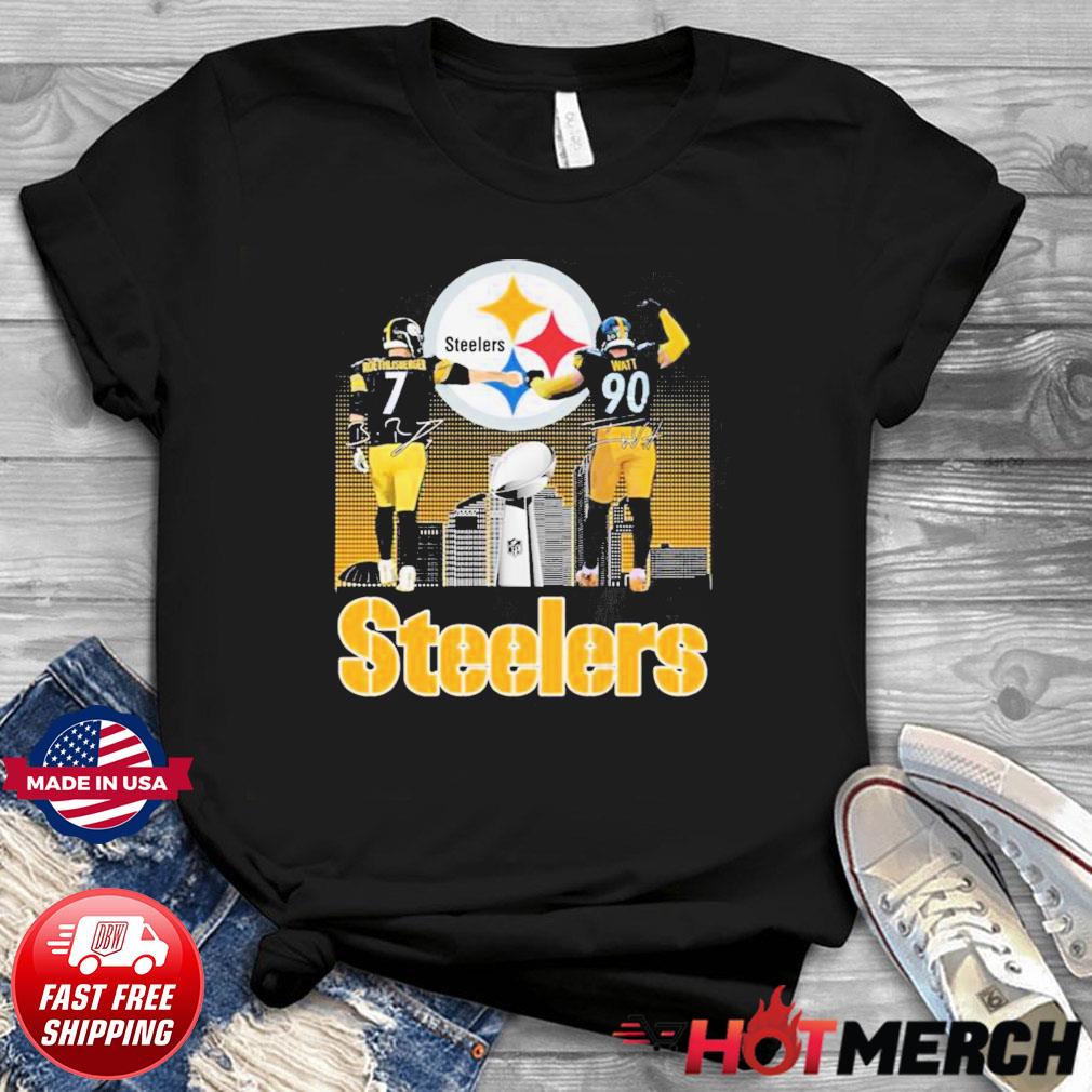 Pittsburgh Steelers Ben Roethlisberger Vs T. J. Watt Signatures Shirt -  Trends Bedding