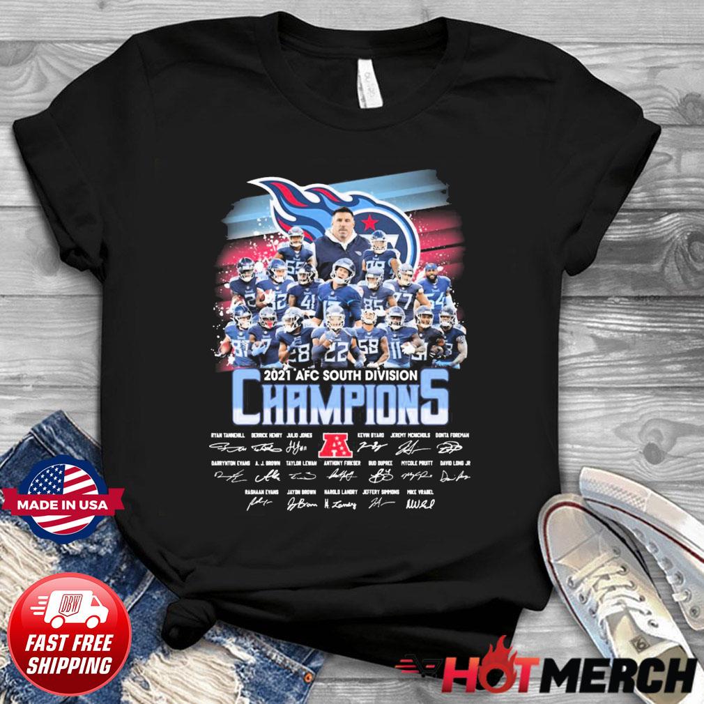 Tennessee Titans Football Team 2021 AFC South Champions Signatures Shirt -  Tentenshirts