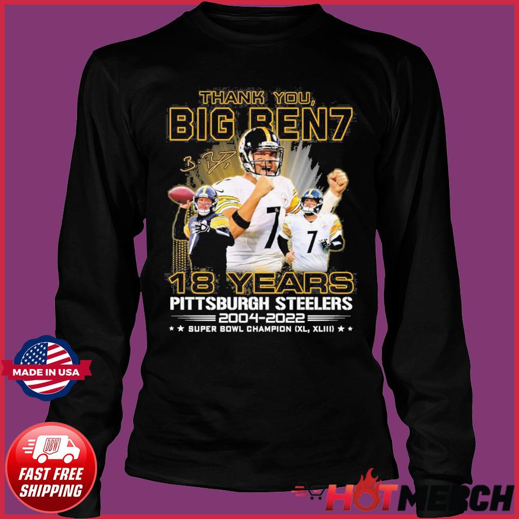 Pittsburgh Steelers Football thank you Ben Roethlisberger 18 seasons shirt,  hoodie, longsleeve tee, sweater