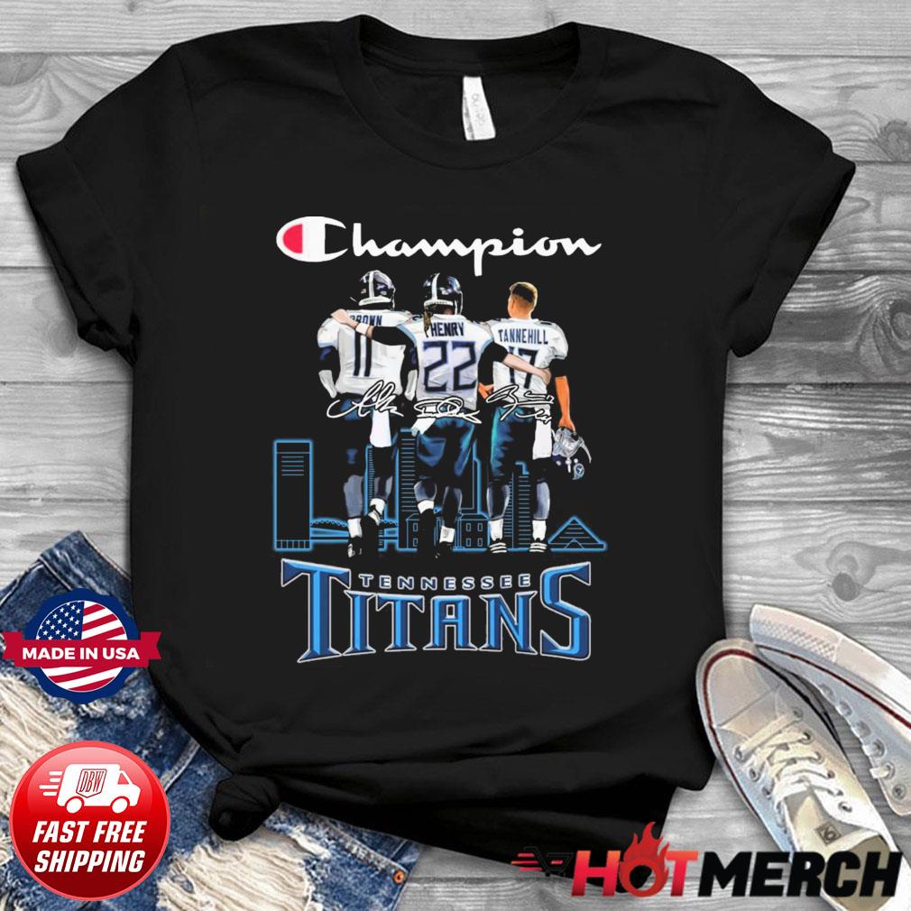 The Champion A.j. Brown Derrick Henry And Ryan Tannehill Tennessee Football  Signatures Shirt, hoodie, sweater, long sleeve and tank top