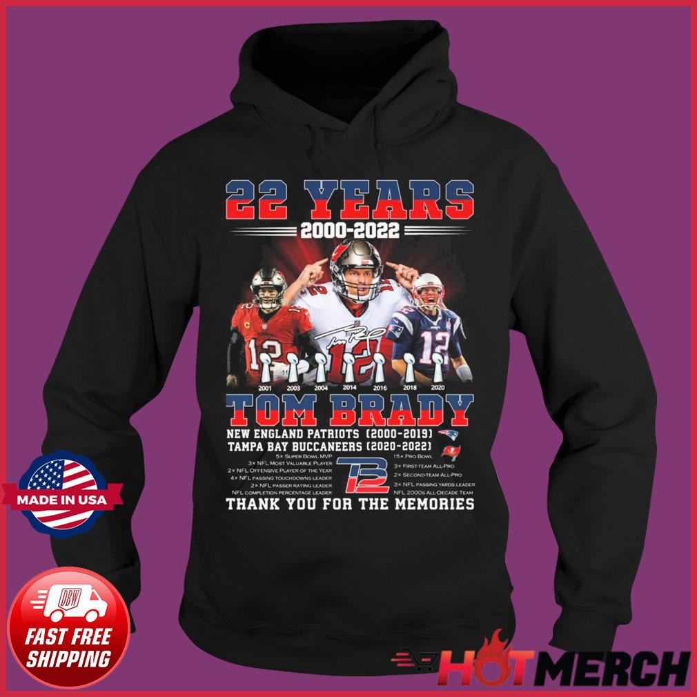 Thank You Tom Brady Super Bowl Champion 22 Seasons in the NFL shirt,  hoodie, sweater, long sleeve and tank top