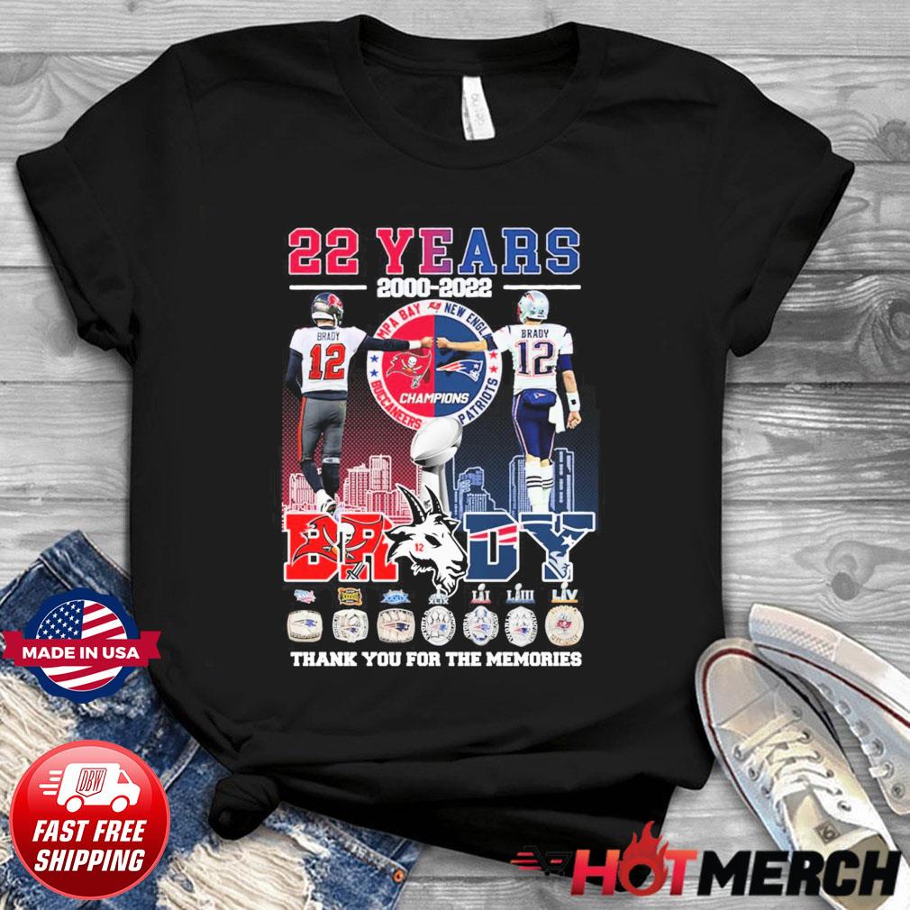 12 Tom Brady 2000 2023 Thank You For The Memories Signatures Shirt