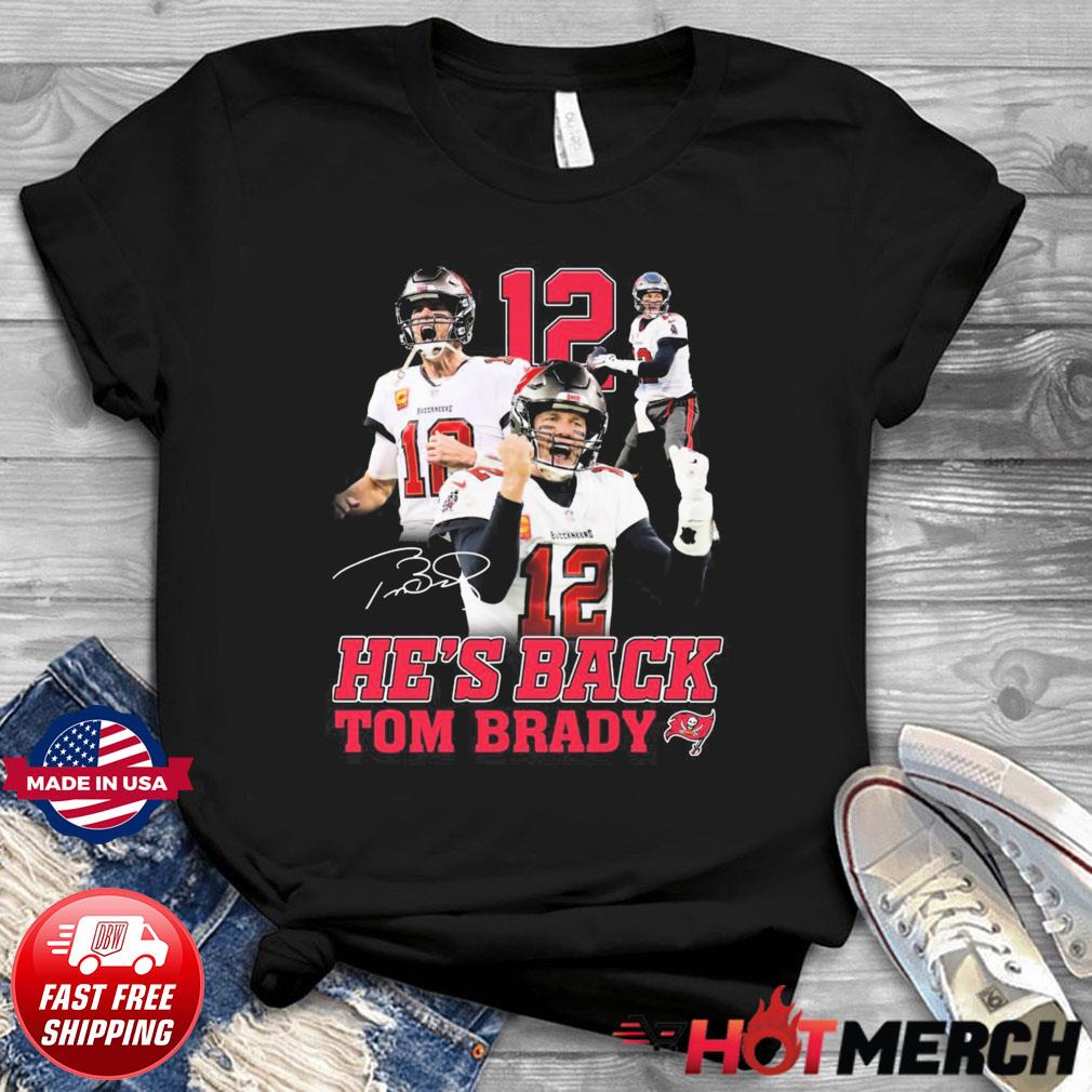 Tom Brady 12 Tampa Bay Buccaneers player signature football poster shirt,  hoodie, sweater, long sleeve and tank top