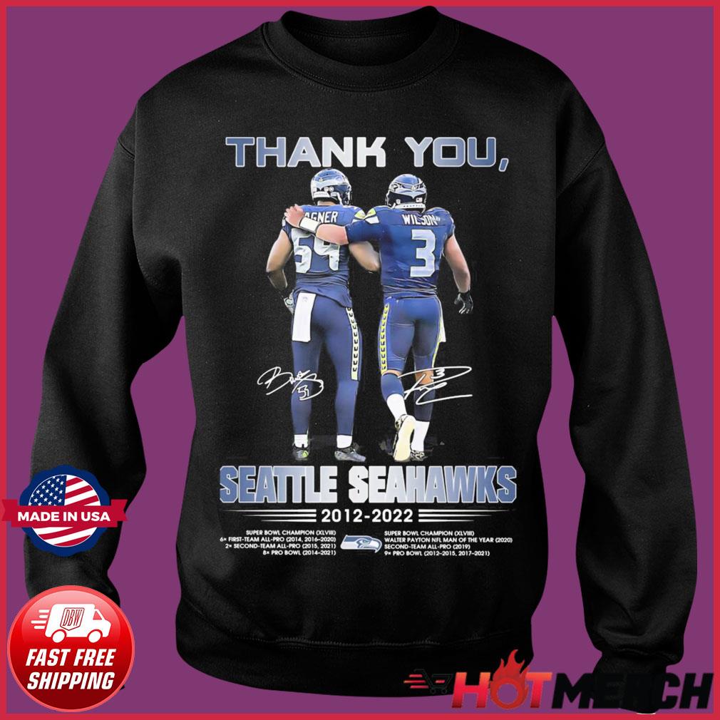 Russell Wilson Seattle Seahawks 2012 2022 thank you for the memories  signature shirt