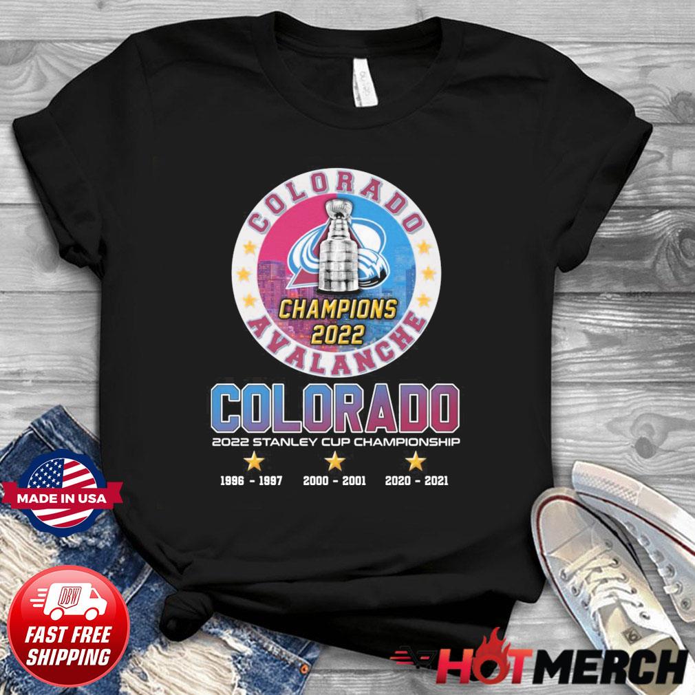 Colorado Avalanche Stanley Cup Champions 1996 2001 2022 T-shirt, hoodie,  sweater, long sleeve and tank top