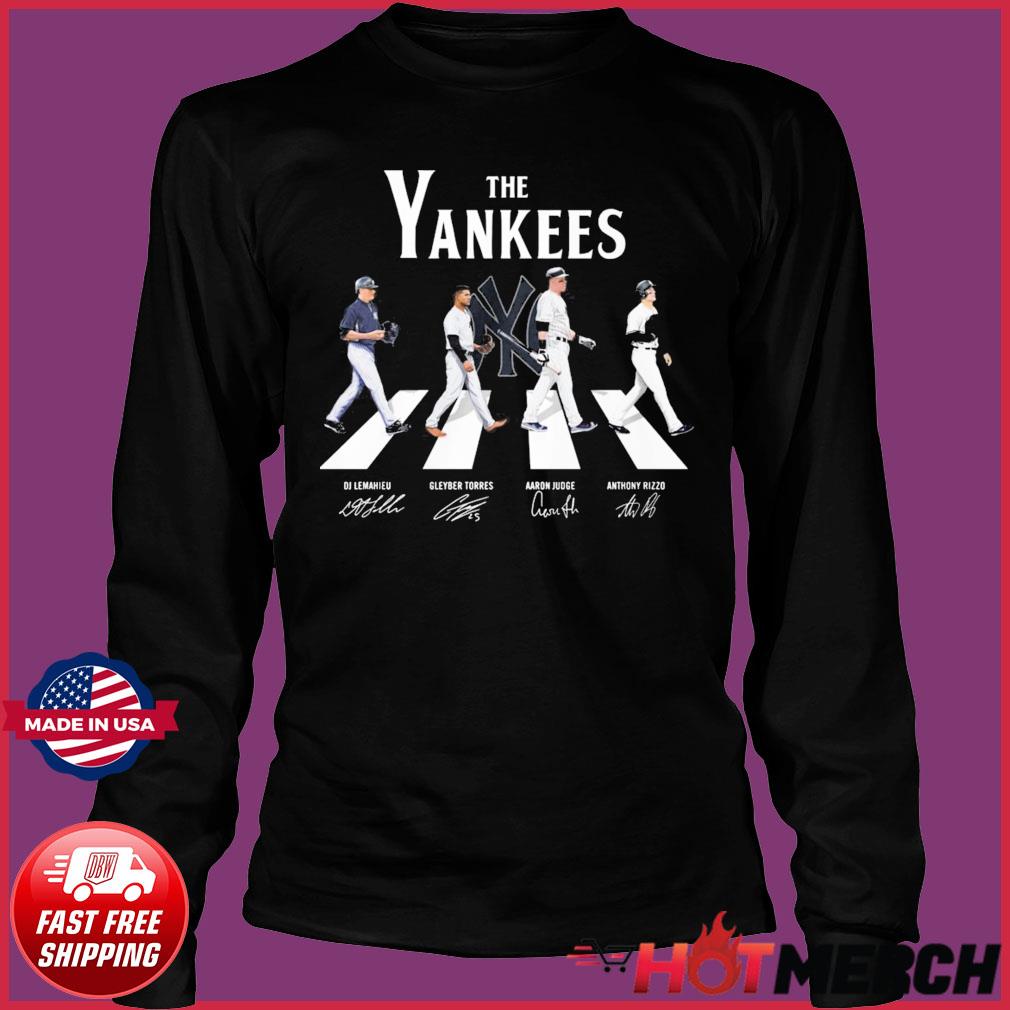 The Yankees Dj Lemahieu Gleyber Torres Aaron Judge And Anthony Rizzo Abbey  Road Signatures Shirt - Kingteeshop