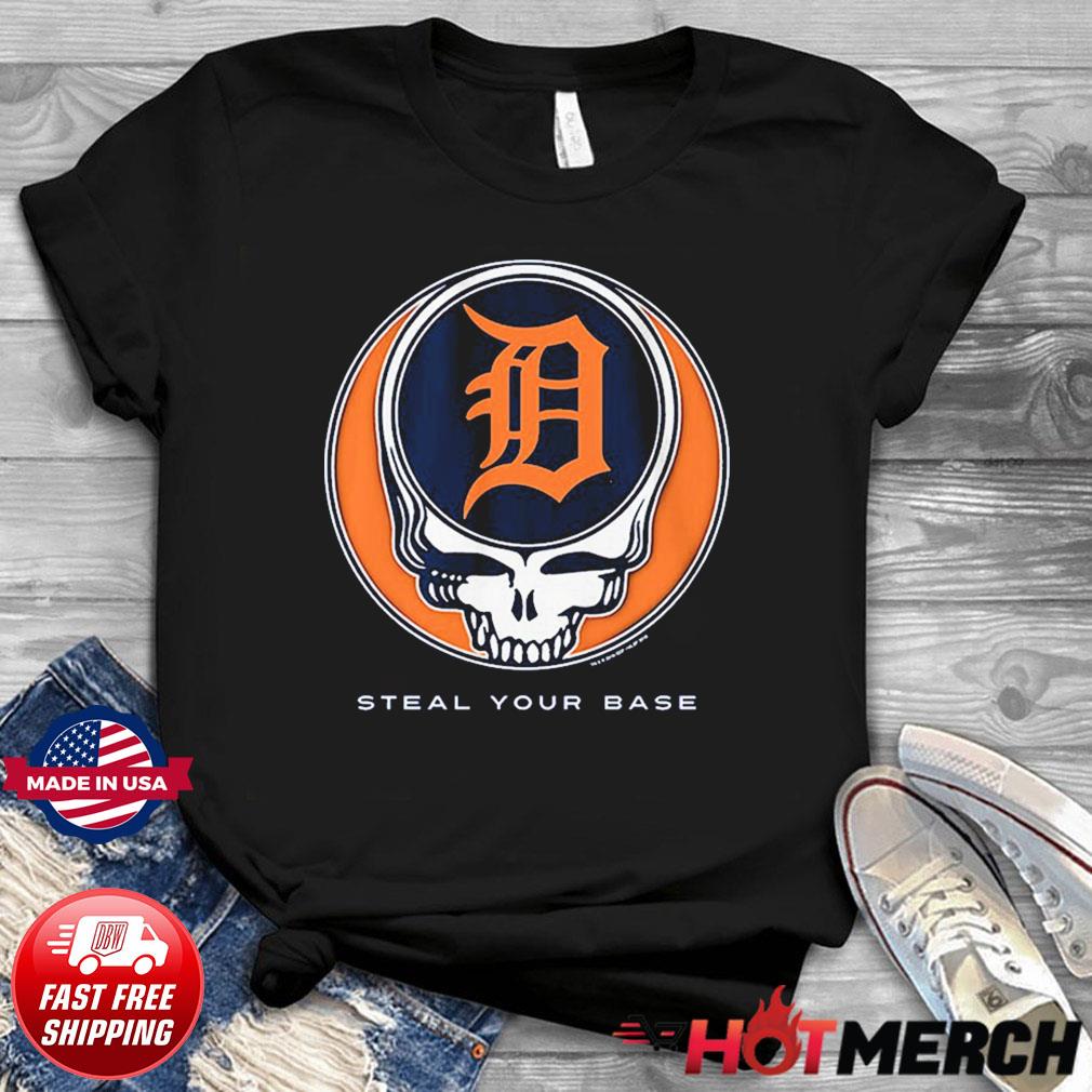 Detroit Tigers Grateful Dead Steal Your Base Shirt - High-Quality