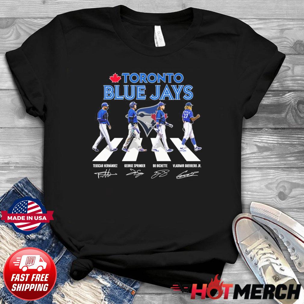 Toronto Blue Jays Teoscar Hernandez George Springer Bo Bichette Vladimir  Guerrero Jr abbey road signatures shirt, hoodie, sweater, long sleeve and  tank top