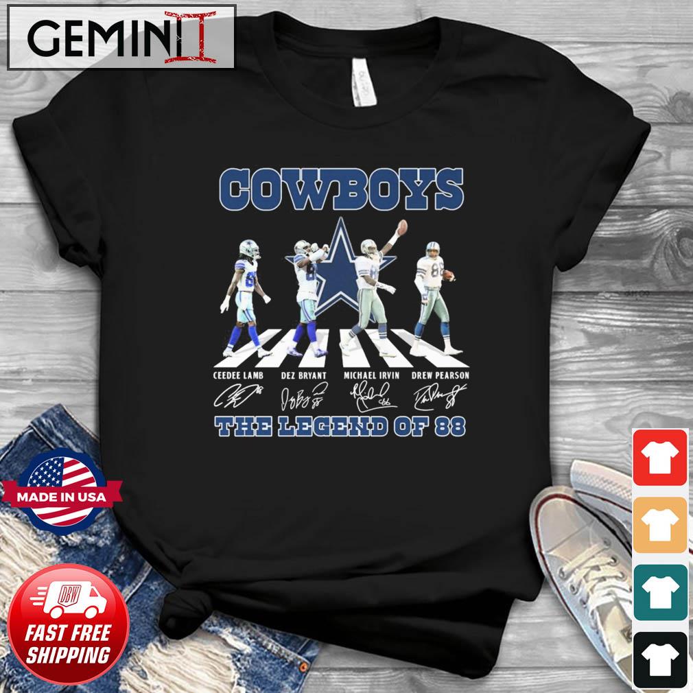 Dallas Cowboys Ceedee Lamb Dez Bryant Michael Irvin Drew Pearson abbey road  The Legend of 88 signatures shirt, hoodie, sweater, long sleeve and tank top