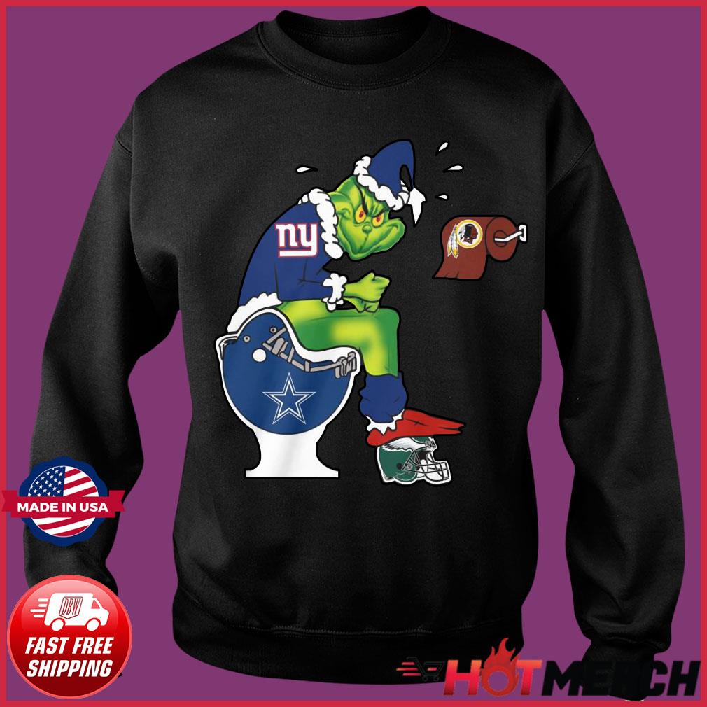 The Grinch Dallas Cowboys Shit On Toilet Washington Football Team And Other  Teams New York Giants Christmas Sweatshirt, hoodie, sweater, long sleeve  and tank top