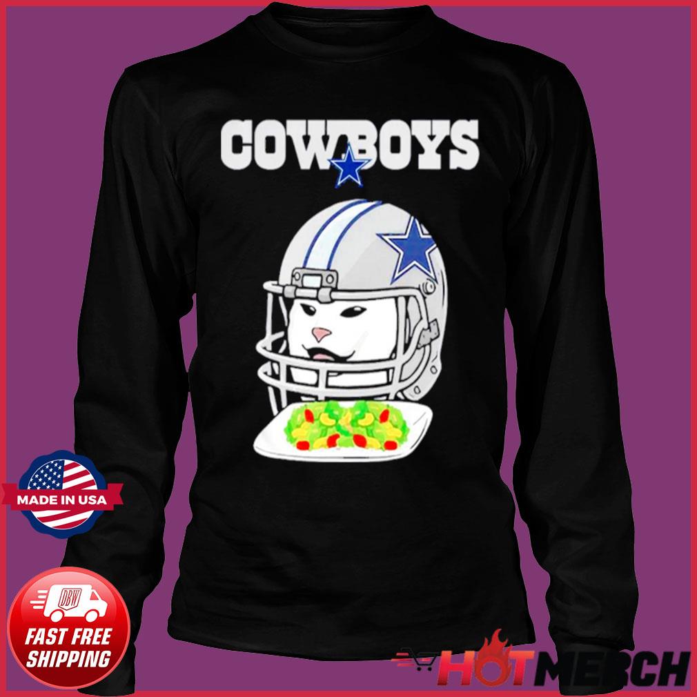 Dallas Cowboys Cat meme woman yelling at Cat shirt