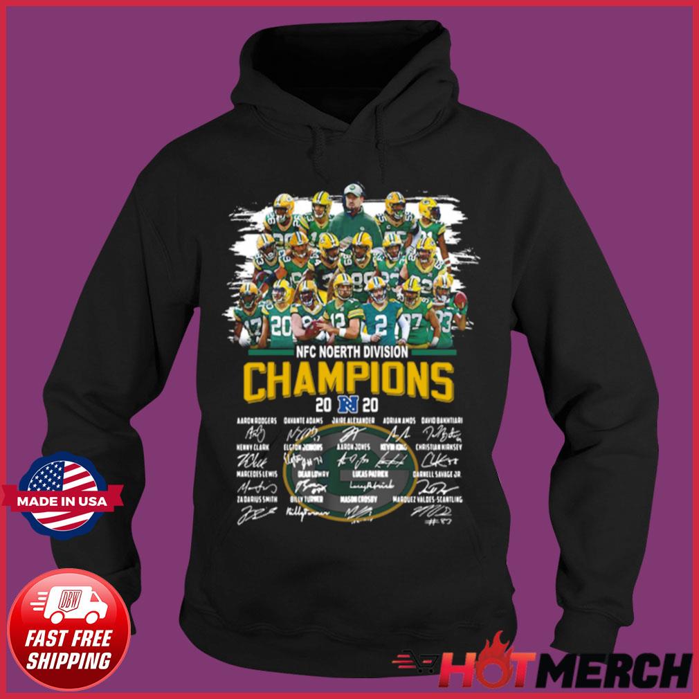 Green Bay Packers NFC North Division Champions 2020 signatures shirt,  hoodie, sweater, long sleeve and tank top