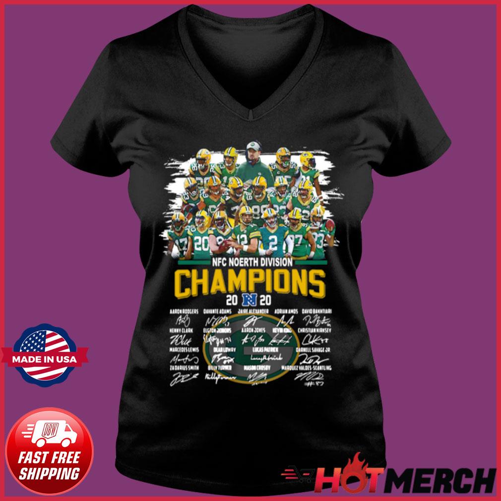 Green Bay Packers 2020 NFC north division Champions player signatures  shirt,Sweater, Hoodie, And Long Sleeved, Ladies, Tank Top