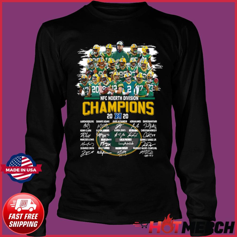 Green bay packers nfc north division champions 2021 signatures shirt,  hoodie, sweater, long sleeve and tank top