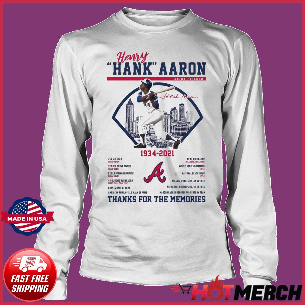Atlanta Braves World Series Hank A AaRon 1934 2021 T-Shirt, hoodie,  sweater, long sleeve and tank top