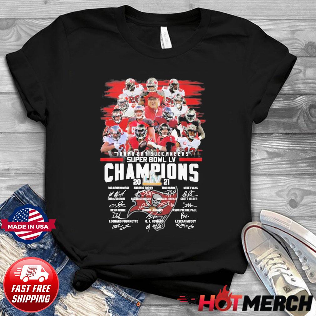 Tampa Bay Buccaneers super bowl lv champions signatures shirt