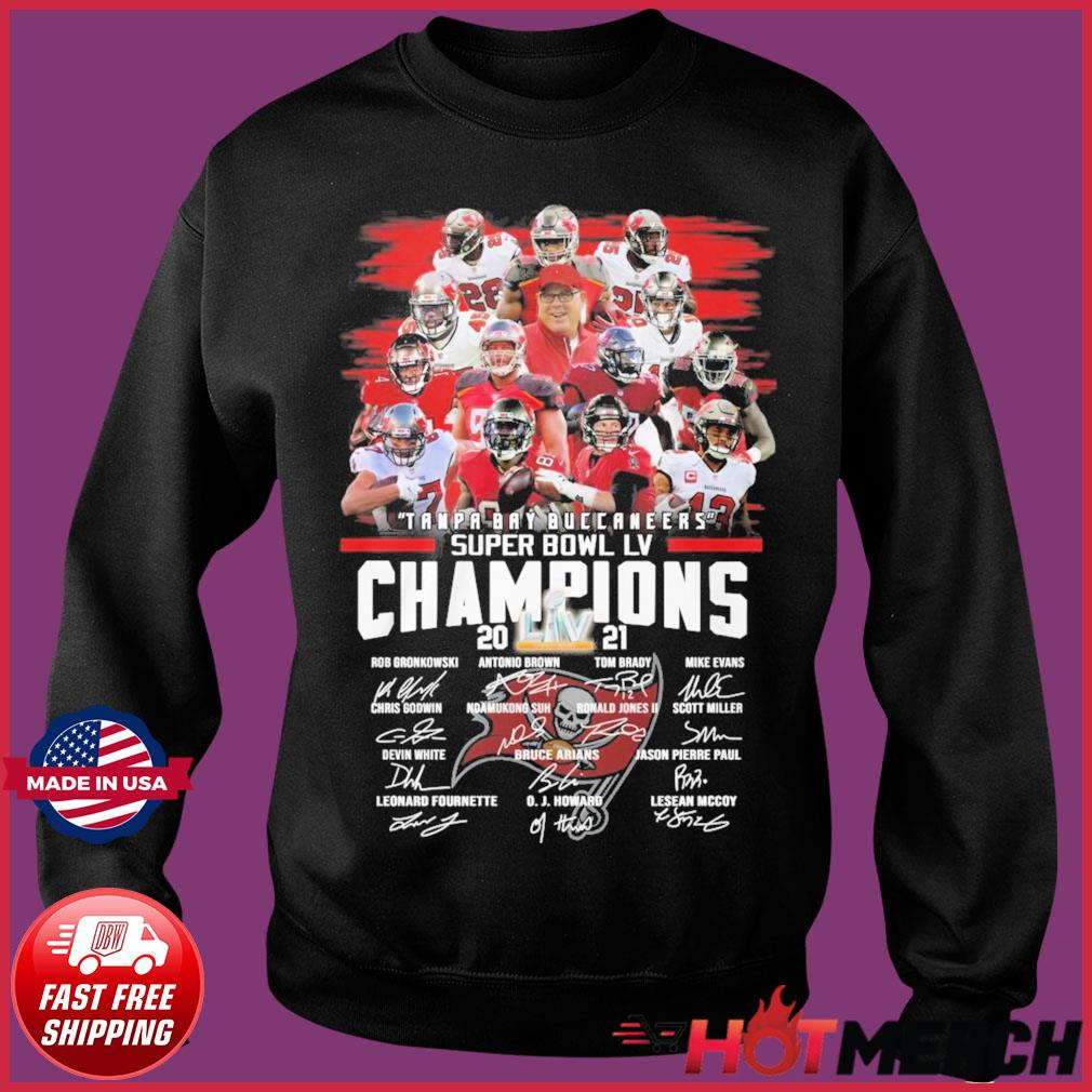 Tampa Bay Buccaneers super bowl lv champions signatures shirt, hoodie,  sweater, long sleeve and tank top